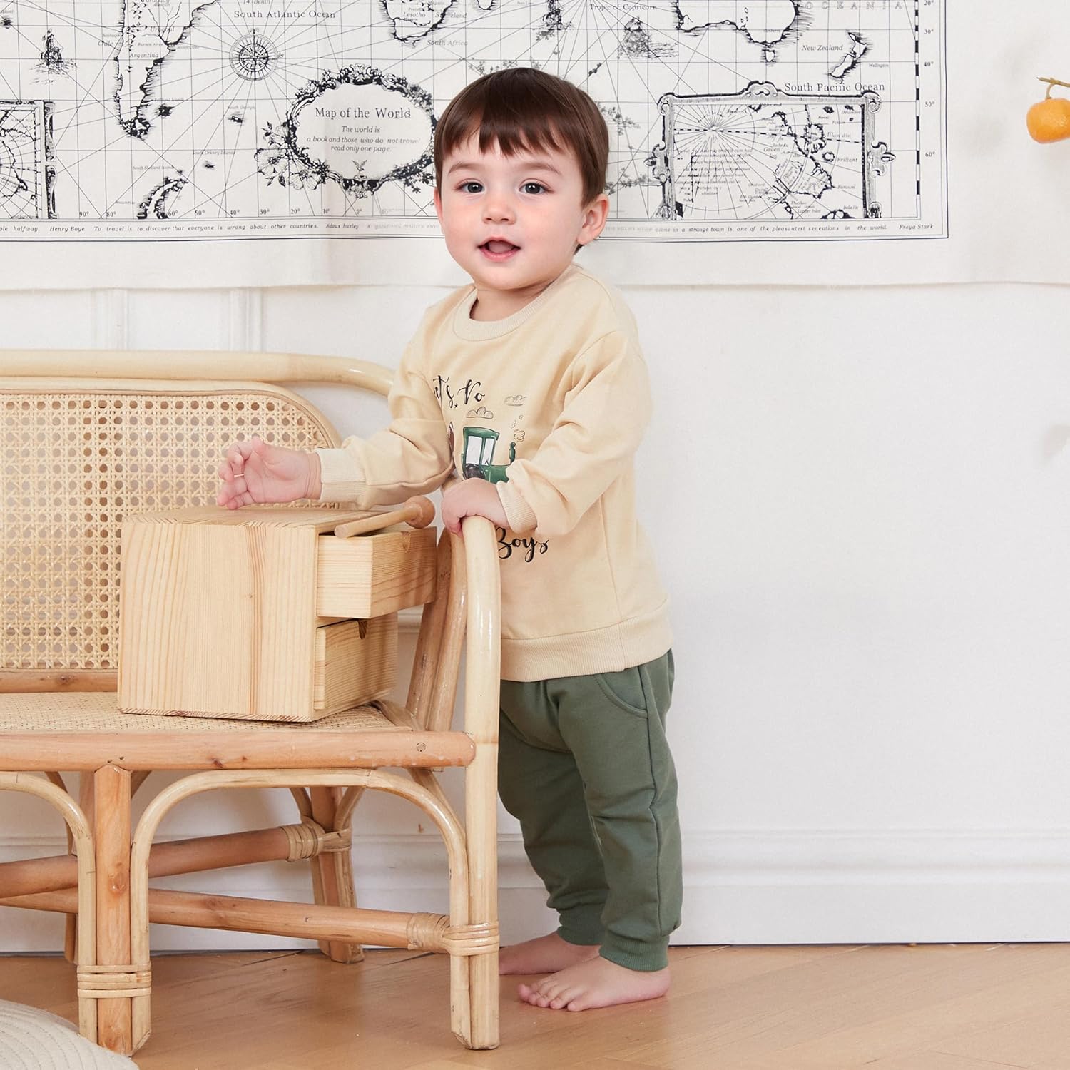 Tractor Letter Fall Winter Outfit for Baby Boys