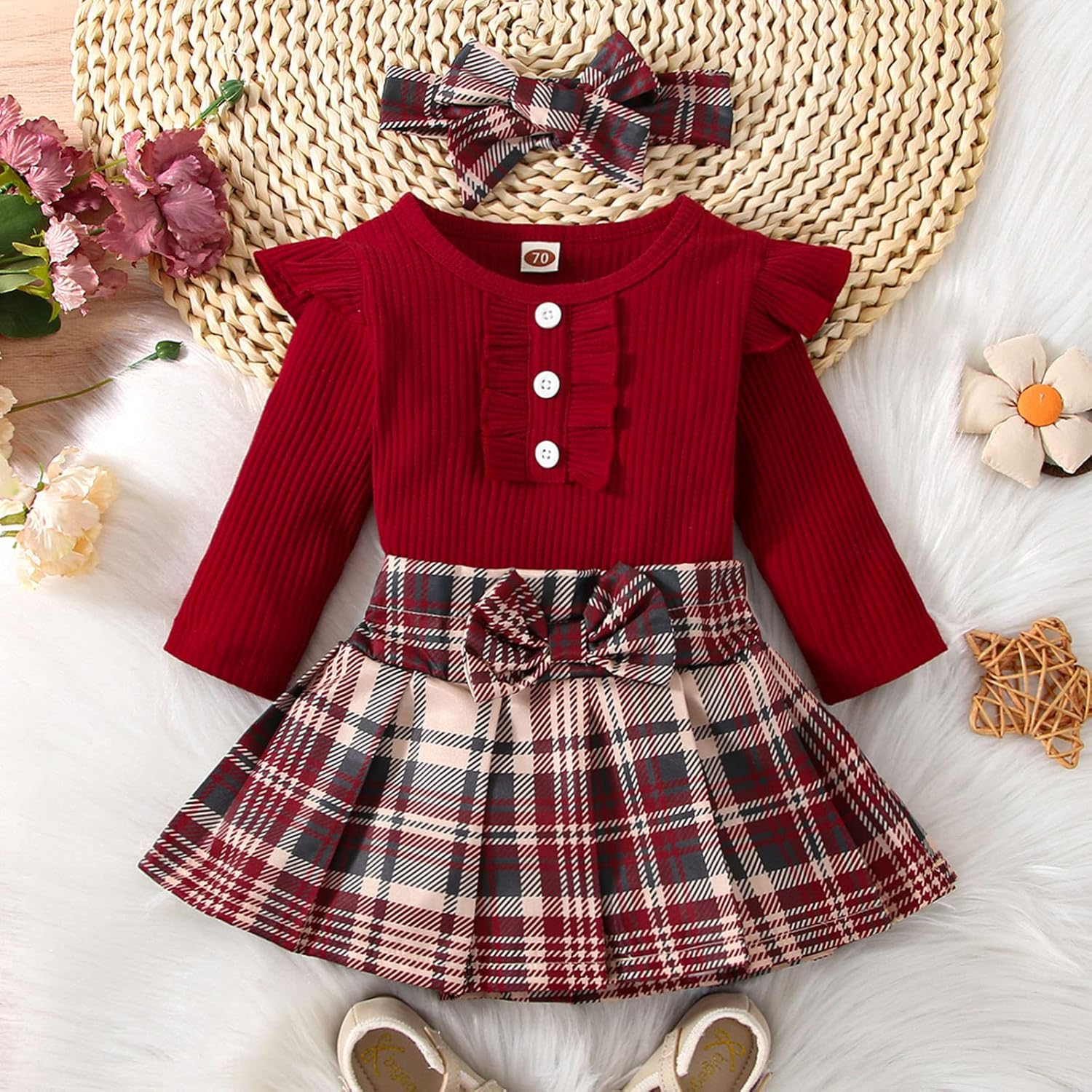 Adorable Plaid Romper for Infants