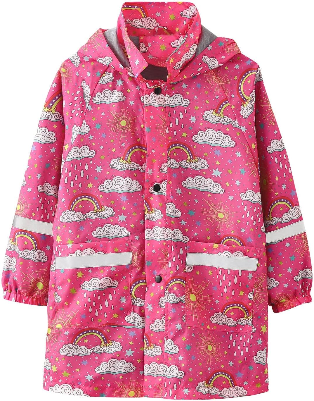 Adorable Kids Ponchos with Hoods Waterproof Reflective Perfect for Rainy Days