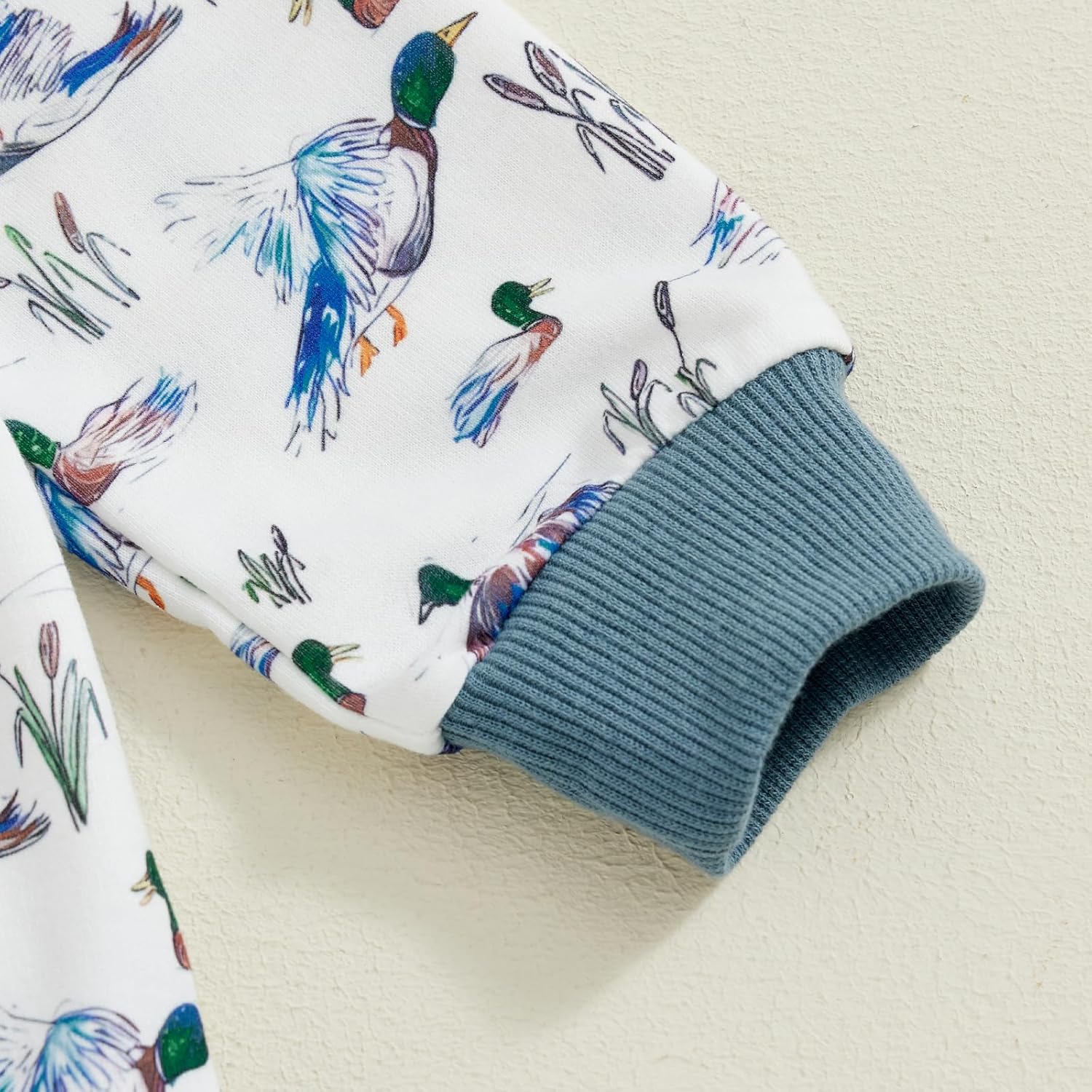 Pudcoco Toddler Fall Outfit Set - Mallard Duck Embroidery