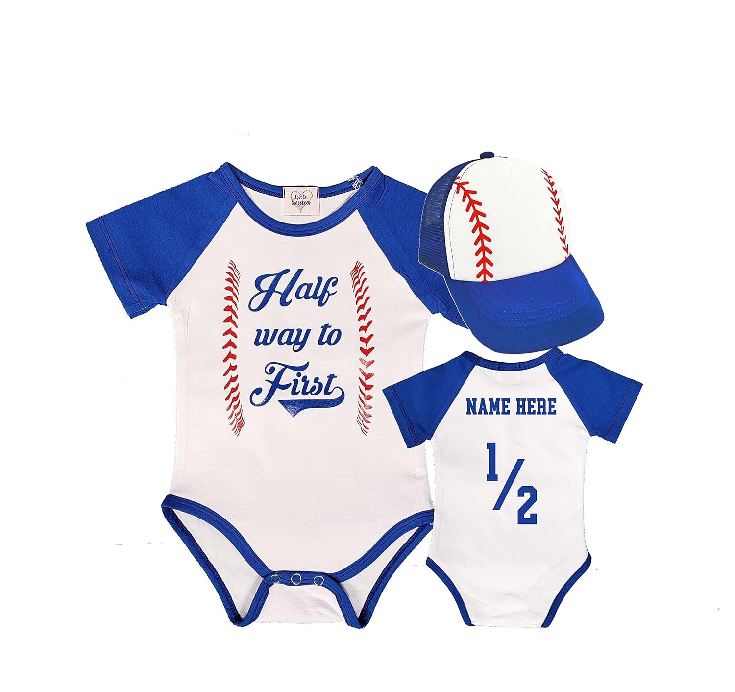 Half Birthday Boy Girl 12 Way to First Royal Blue Outfit Set