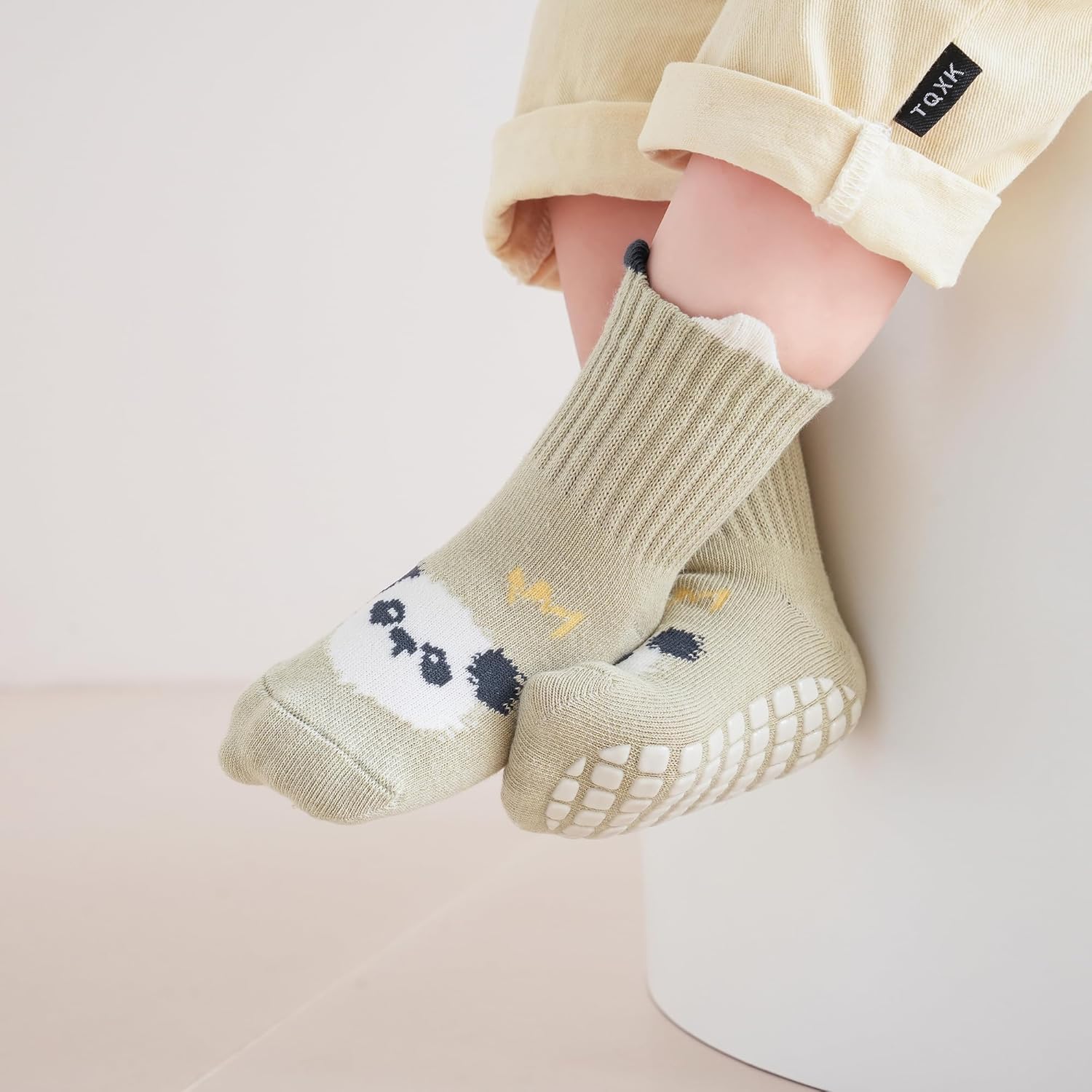 VWU Baby Crew Socks with Grips for Toddler