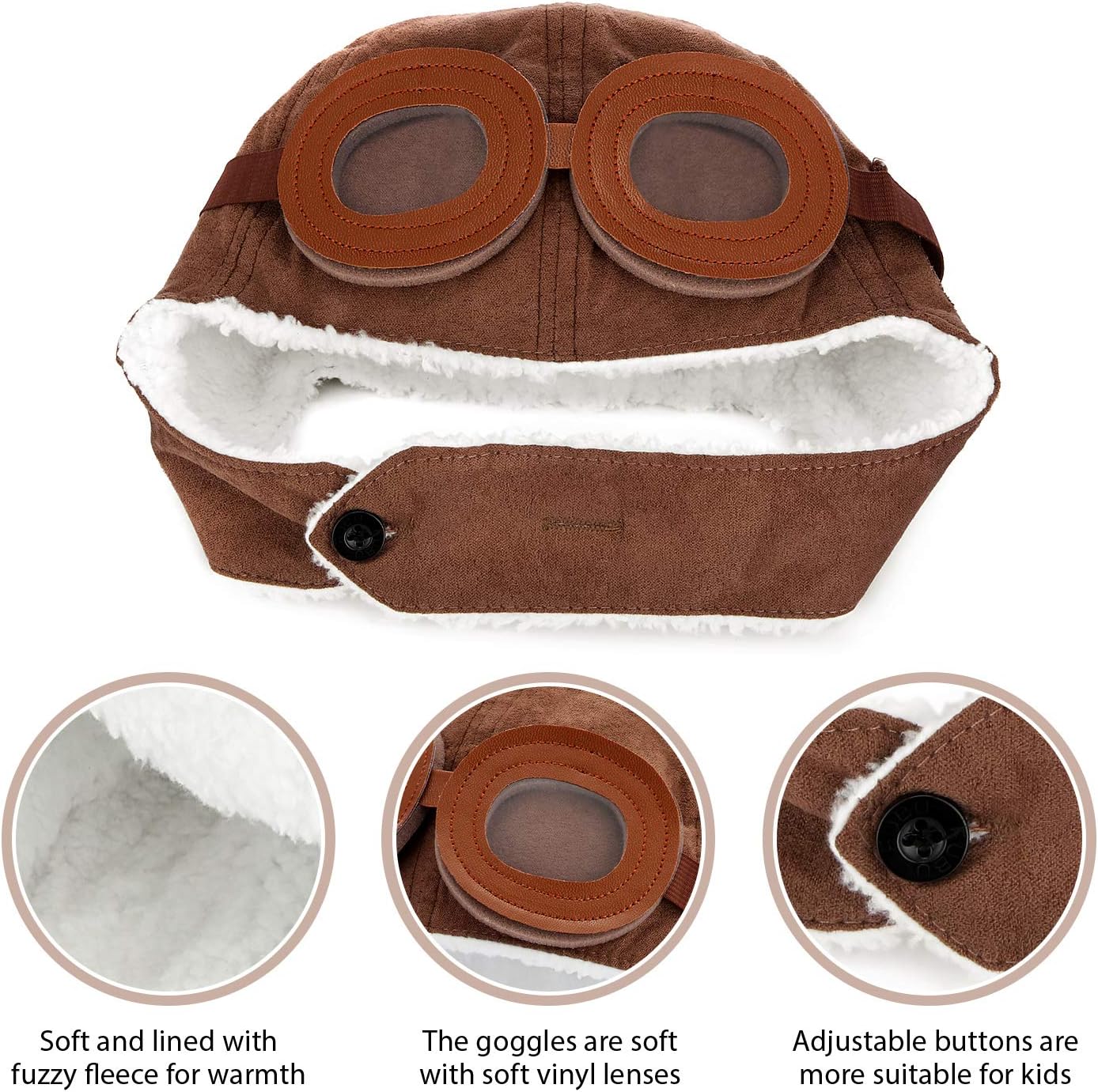 SATINIOR Fleece Hat for Kids with Earmuffs