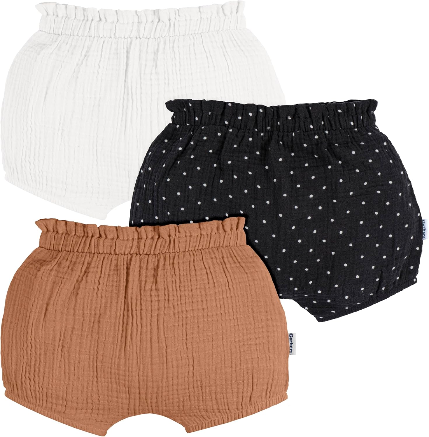 Perfect Pair of Gerber Baby Girls 3-Pack Bubble Shorts
