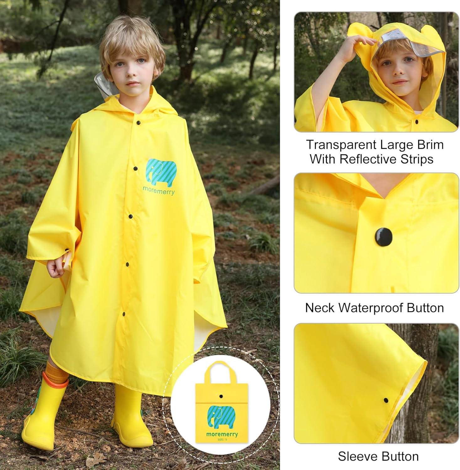 AIWUHE Kids Cartoon Rain Poncho - Waterproof and Stylish Rain for Kids
