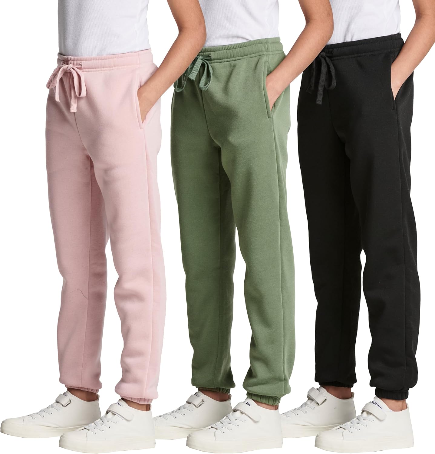 Real Essentials 3-Pack Girls sweatpants