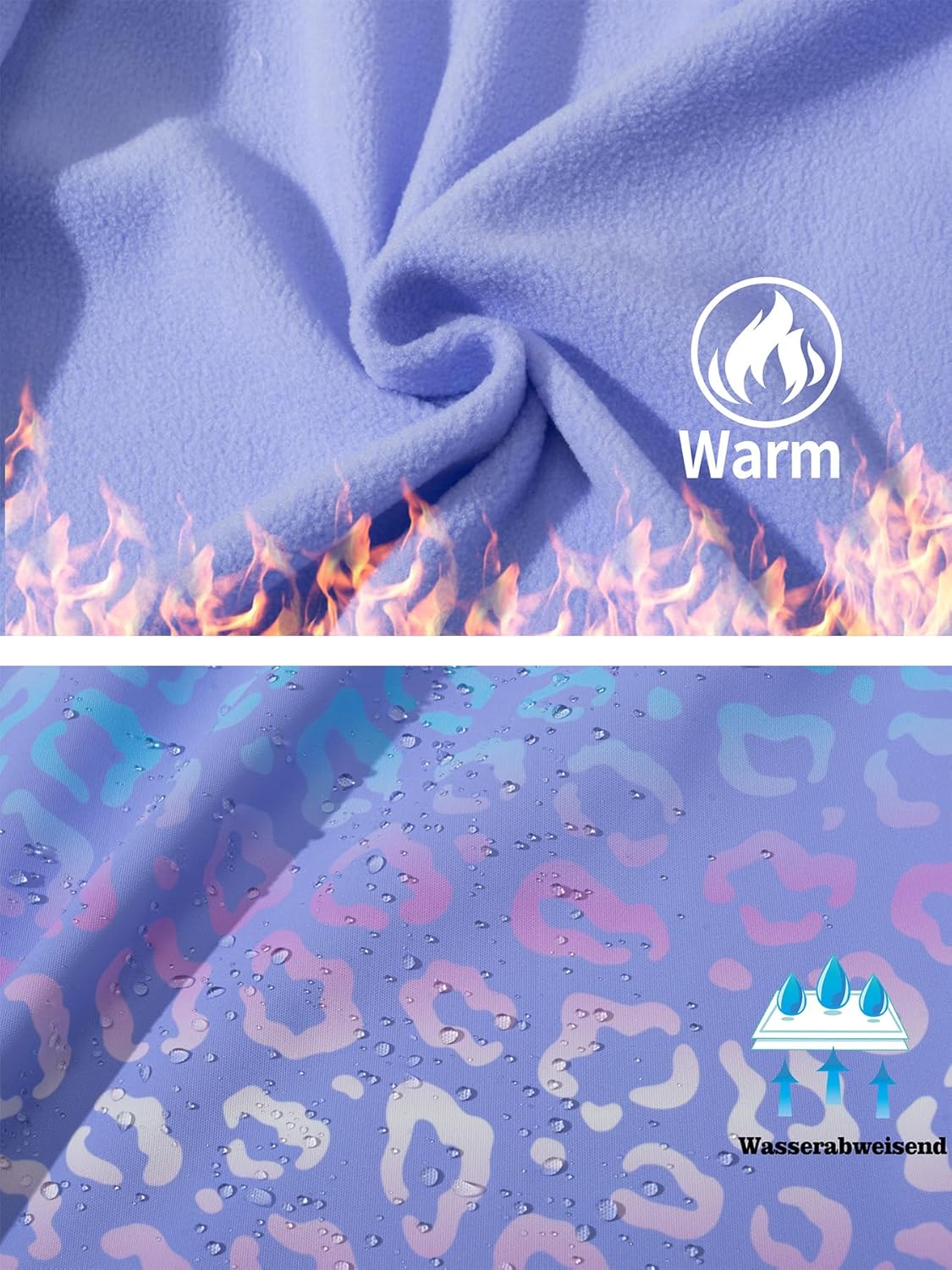 Perfect for Rainy Day Waterproof Fleece Jacket for Girls