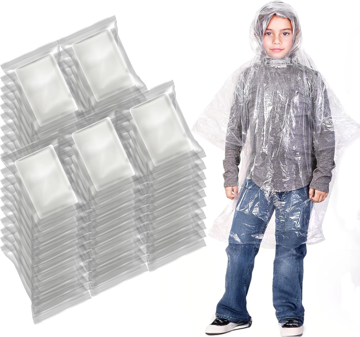 EcoNour Disposable Kids Rain Poncho
