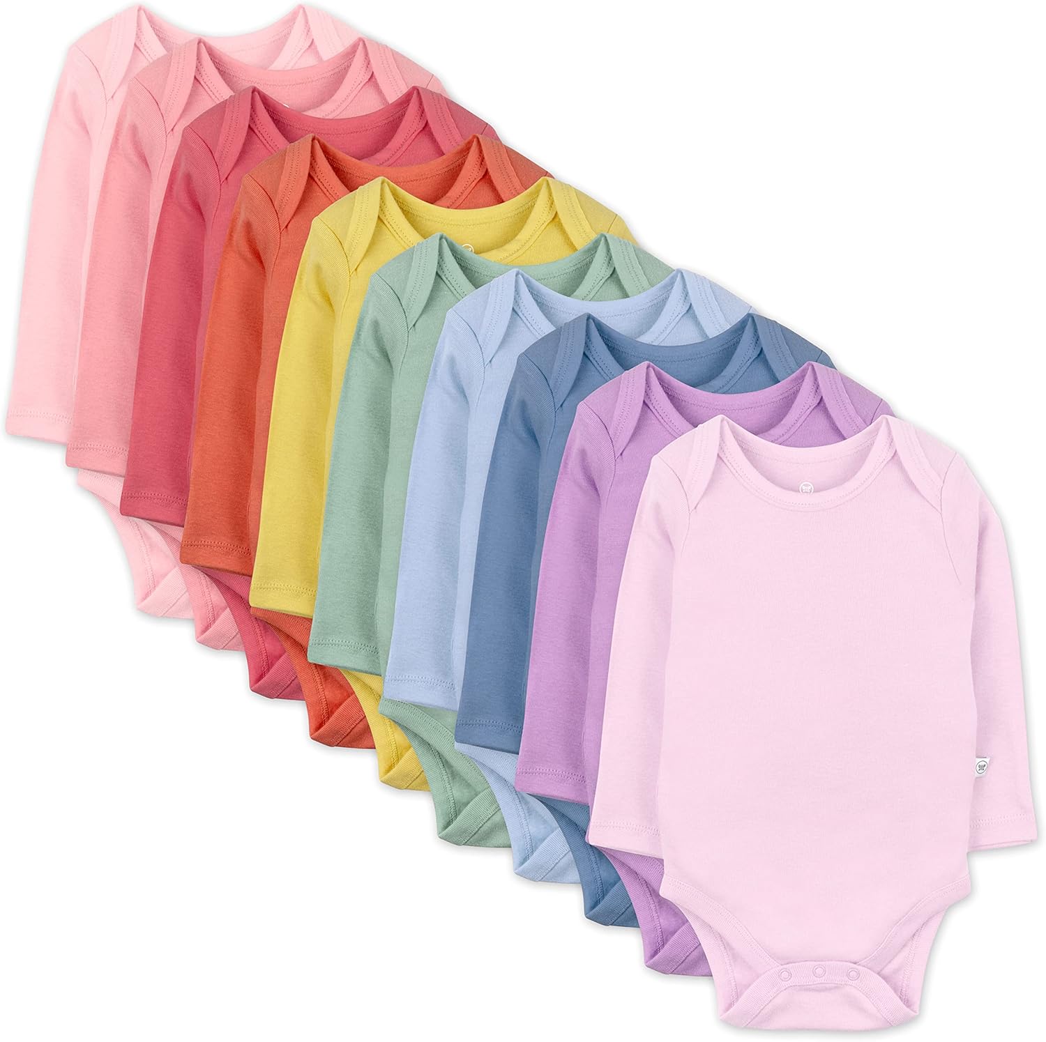 HonestBaby 10-Piece Organic Cotton Bodysuits for Infants