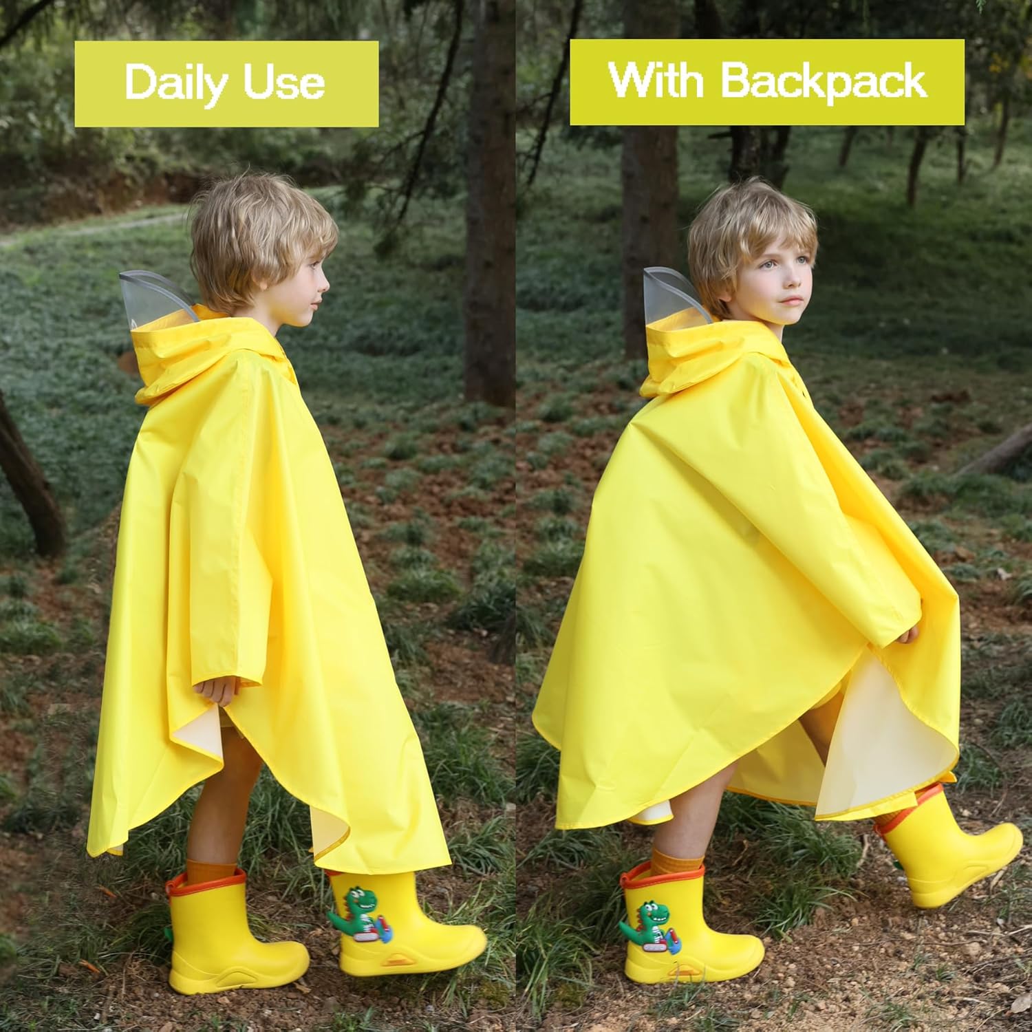 AIWUHE Kids Cartoon Rain Poncho - Waterproof and Stylish Rain for Kids