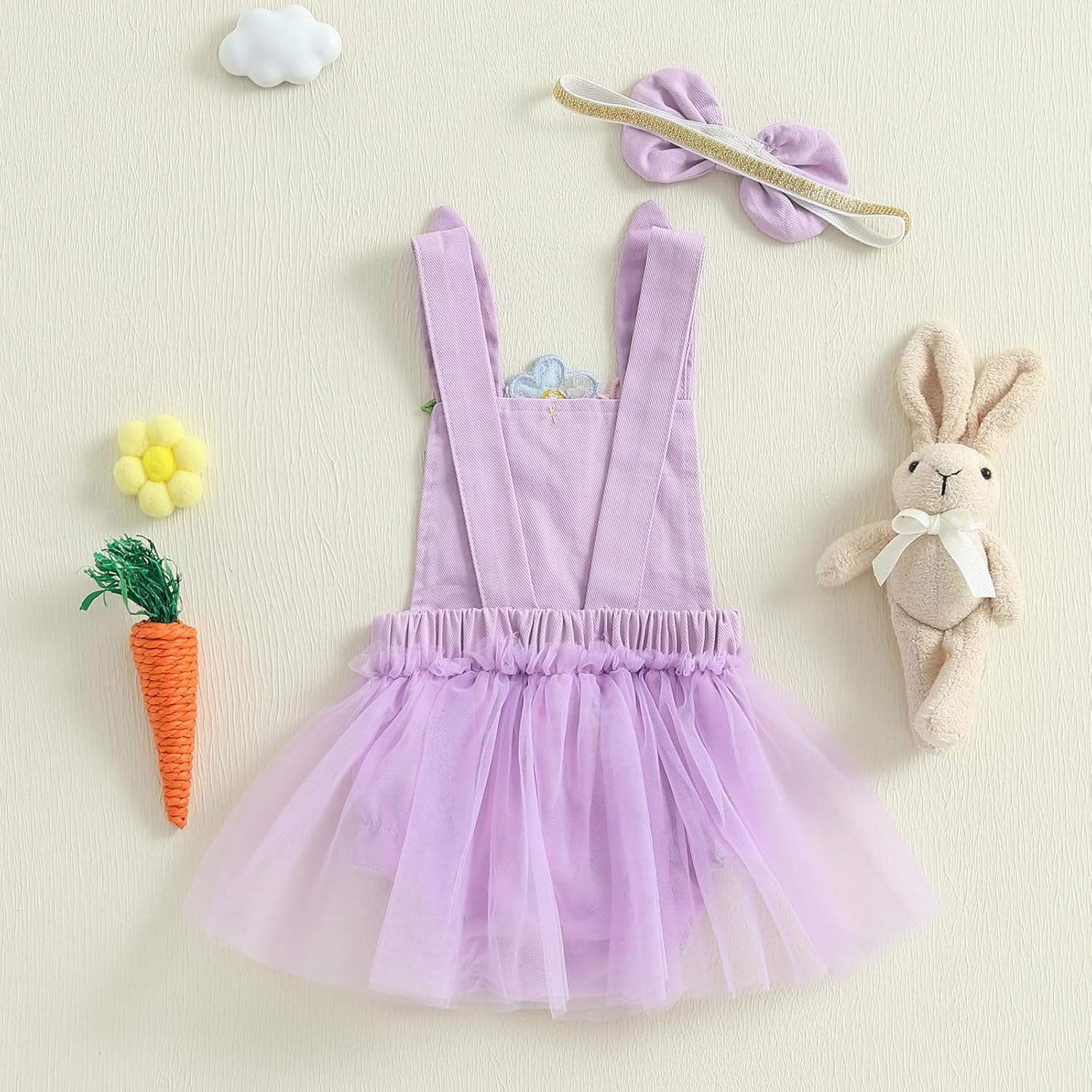 Amnnchya Rabbit Romper Cute Newborn Baby Girls First Easter Outfit