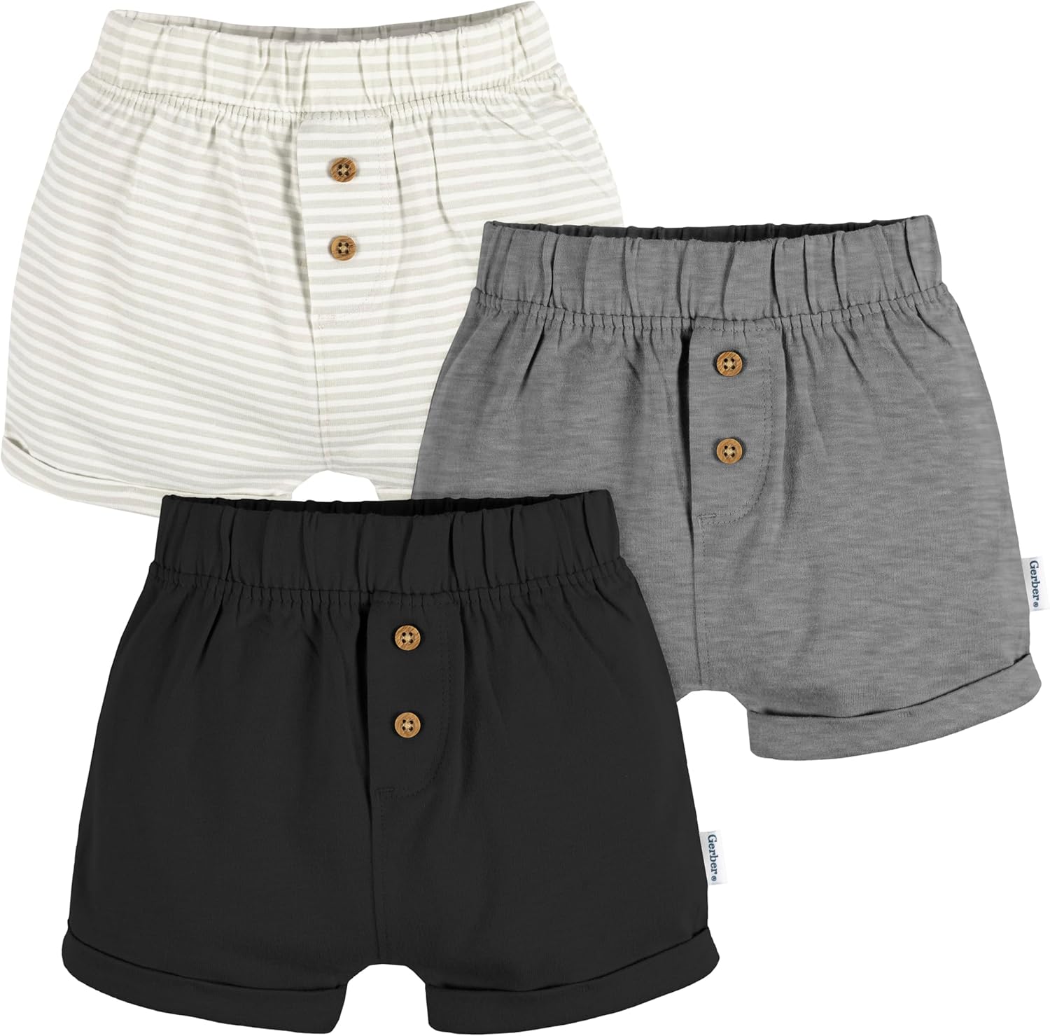 Gerber Baby 3-Pack Knit Shorts - 100 Soft Durable