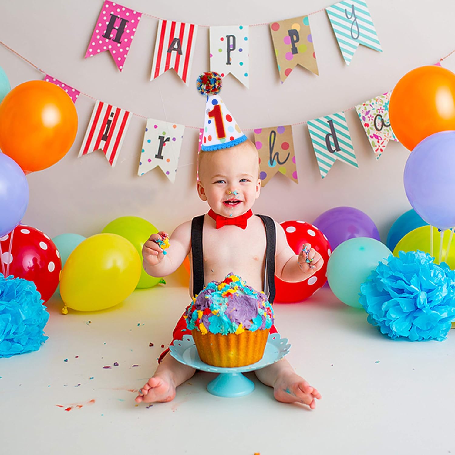 Wahawa 1st Birthday Confetti Cone Hat