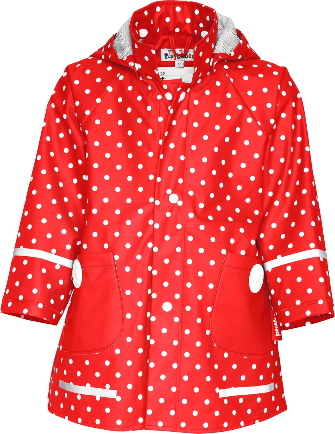 Childrens Dots Collection Waterproof Rain Jacket Red Blue Soft Comfortable Reflective Durable