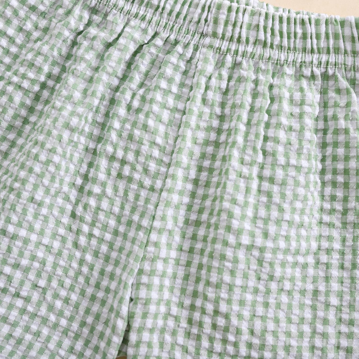 GinghamSeersucker Elastic Waist Shorts for Toddler Boys Girls