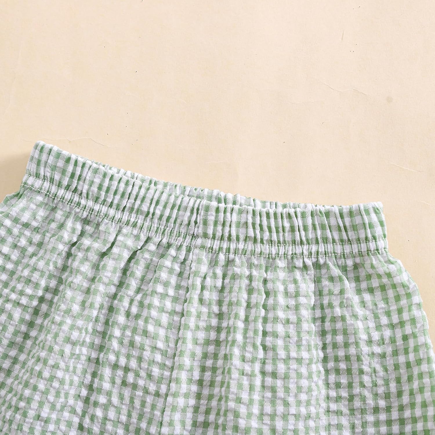 GinghamSeersucker Elastic Waist Shorts for Toddler Boys Girls
