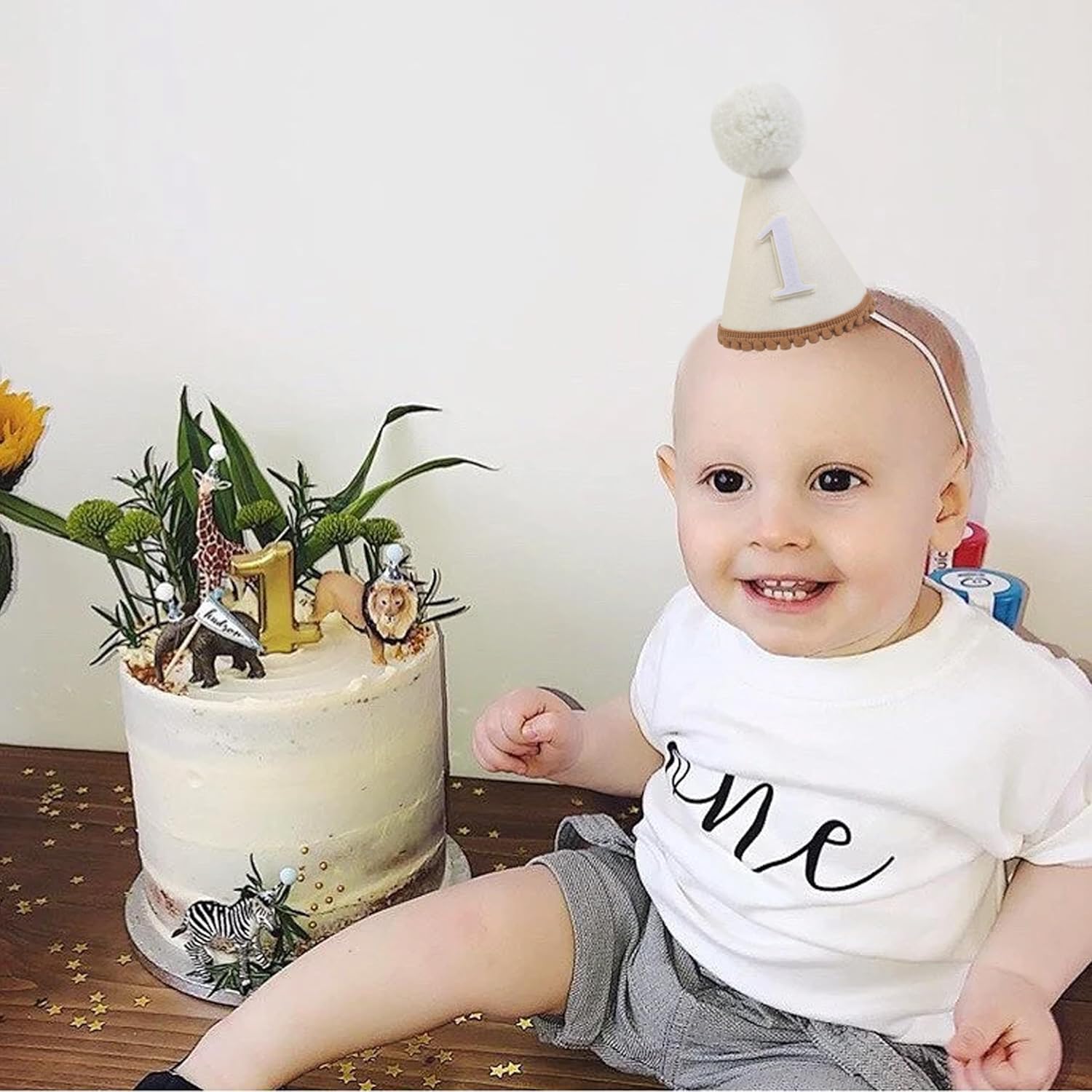 Boho 1st Birthday Hat - Conical Cap