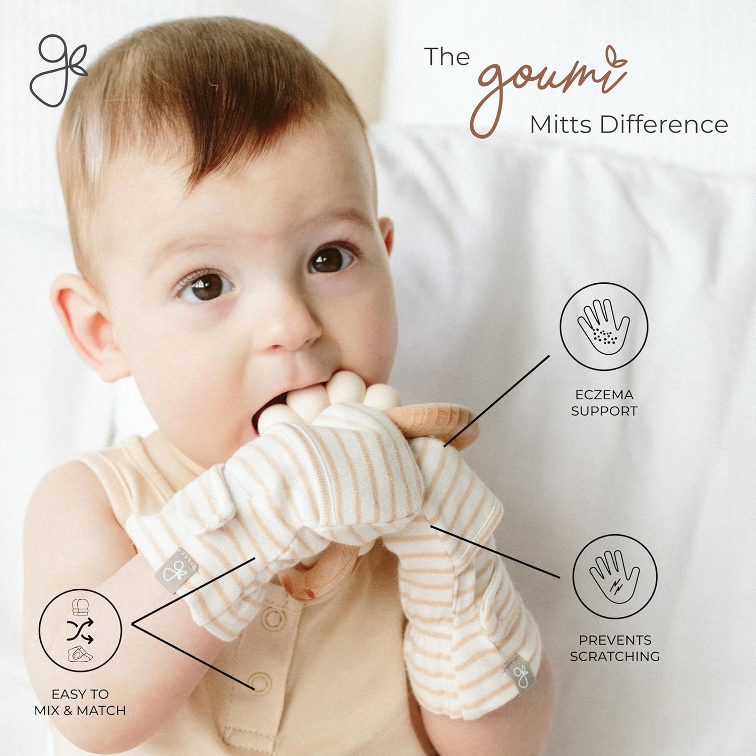 Goumikids Anti-Scratch Bamboo mitts for babies