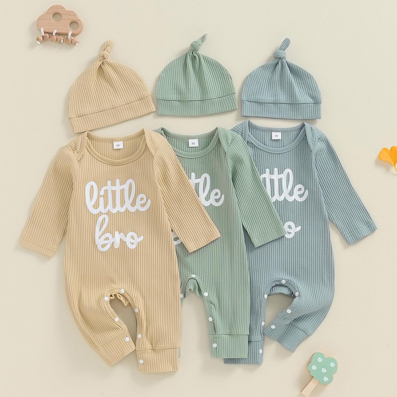 Newborn Baby Boy Coming Home Outfit Little Brother Romper Set