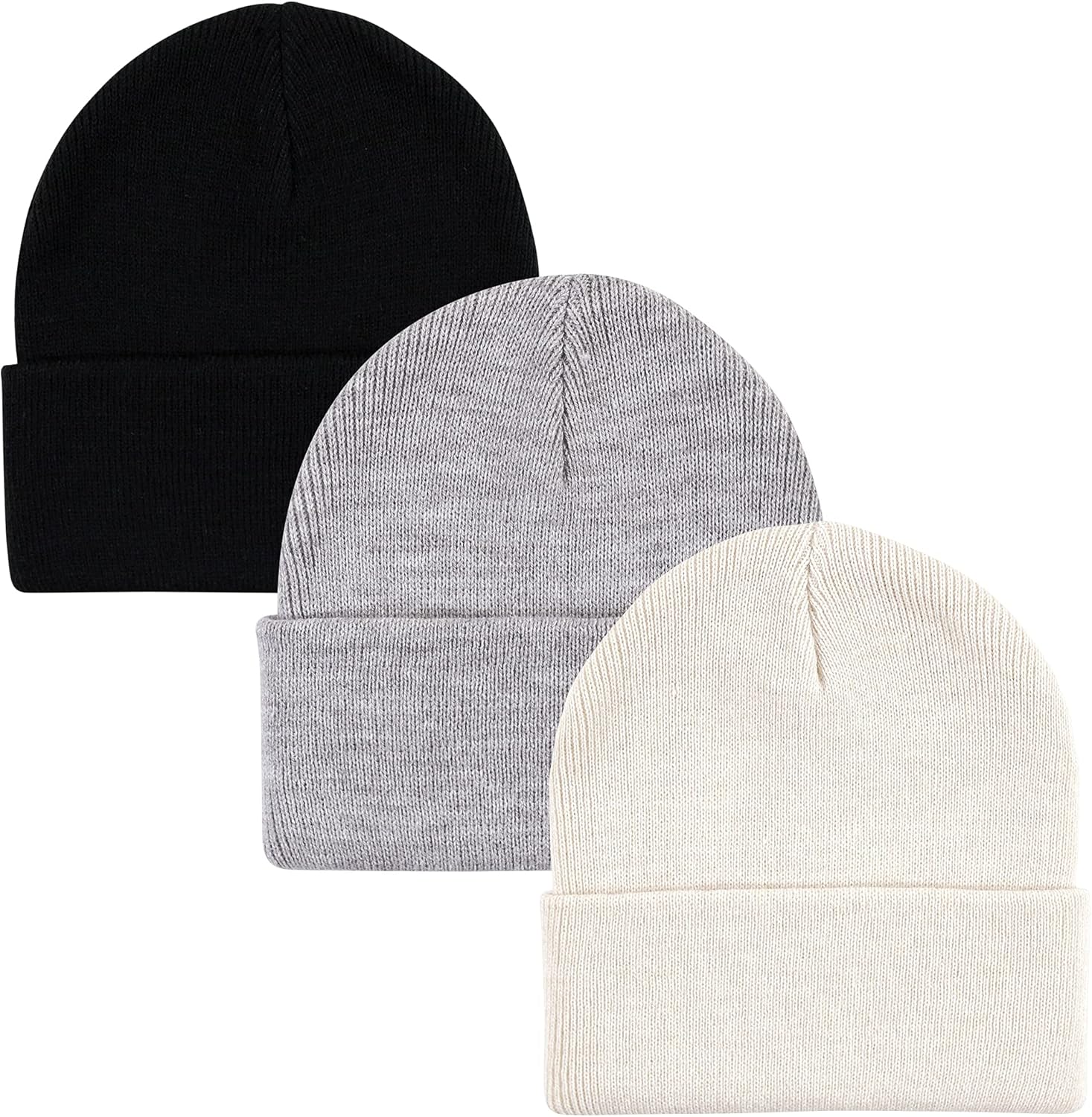 Hudson Baby Baby Knit Cuffed Beanie 3pk