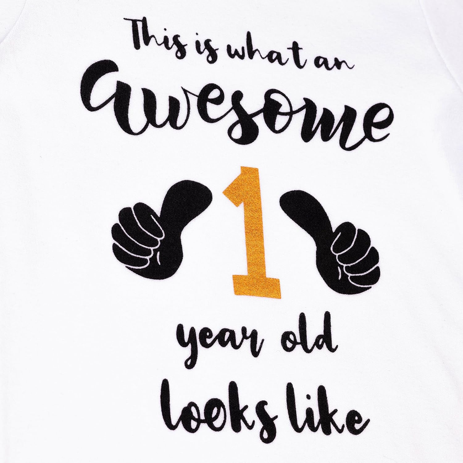 Cnins Funny 1-Year Baby Bodysuit - Cute Matching Set for