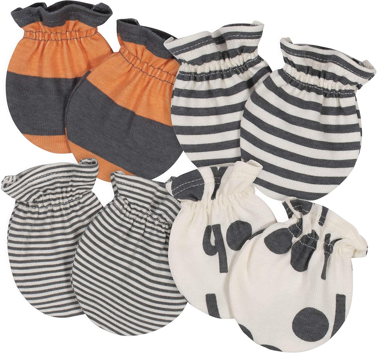 Grow by Gerber Boys 4-Pack Mittens Gentle Prevent Scratches Soft Stretchy