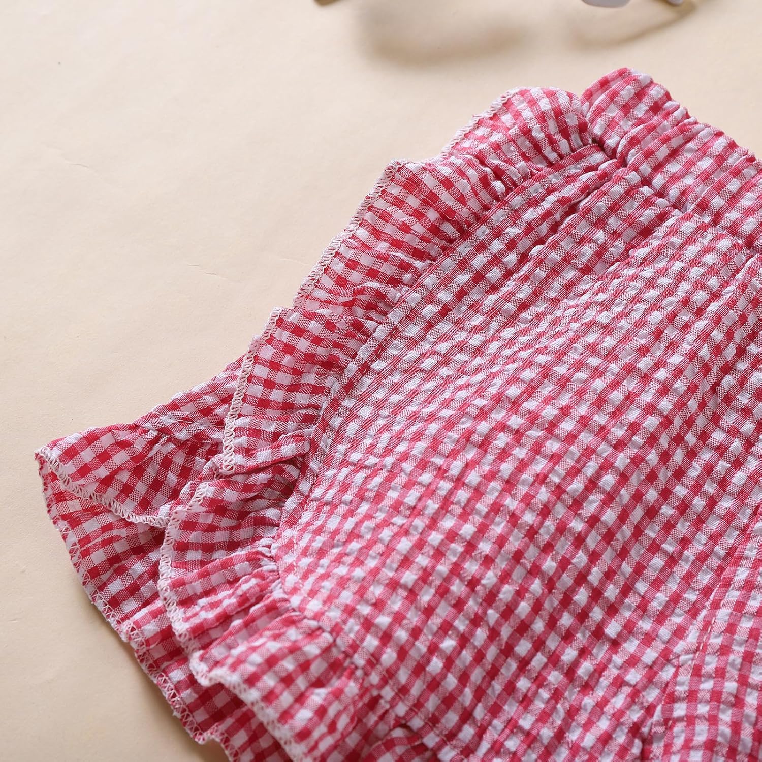 Perfect Casual Shorts for Toddler Girls Ruffle Gingham Design Summer Diapers