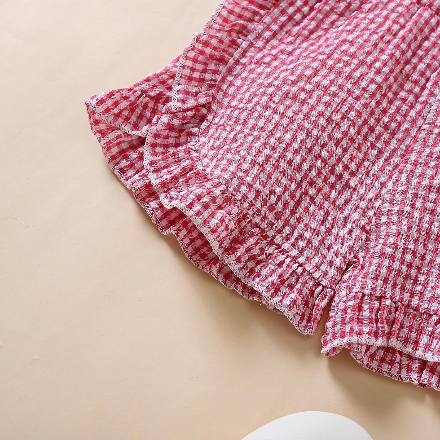 Perfect Casual Shorts for Toddler Girls Ruffle Gingham Design Summer Diapers