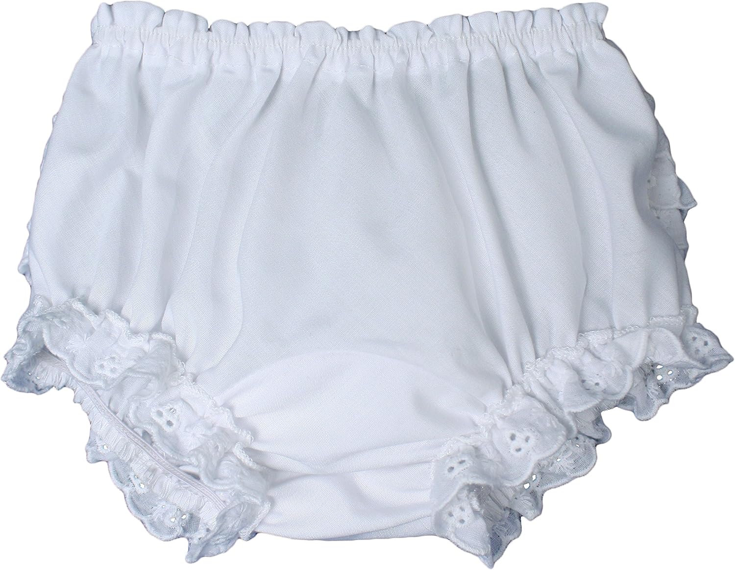 Baby Girl White Elastic Bloomer Diaper Cover