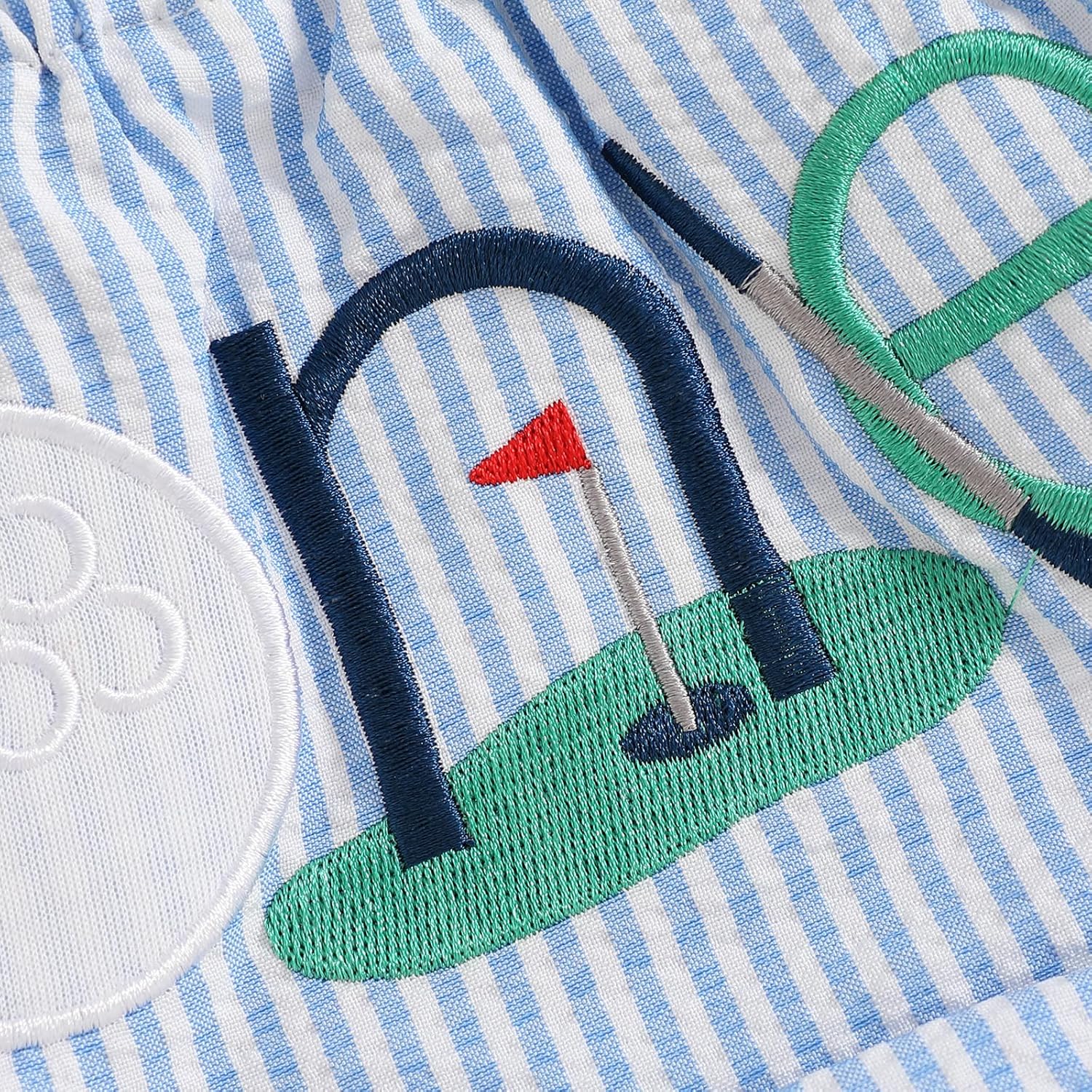 Infant Boy Girl Golf Shorts Hole in One Stripe Elastic Wasit Bloomers