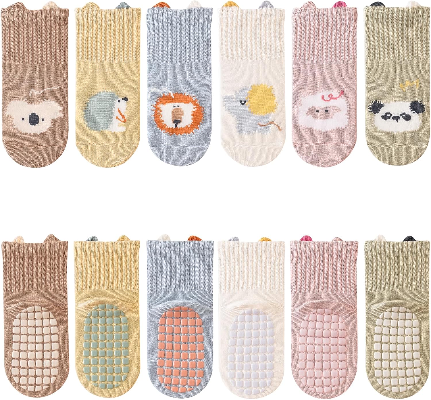 VWU Baby Crew Socks with Grips for Toddler